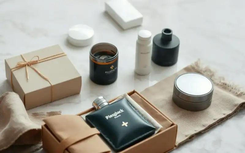 Luxus-Produktflatlays auf Marmor mit SSL-Sicherheit und Datenschutz für Premium-Onlineshops in Deutschland